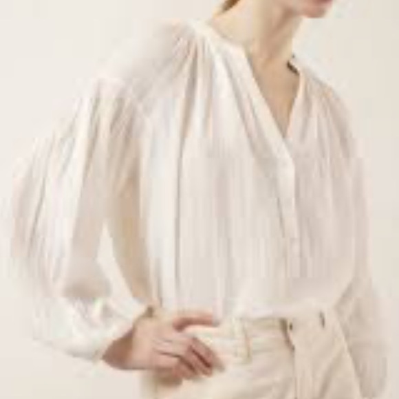 1.STATE satin sheer Neutral Button down shirts - Picture 2 of 9